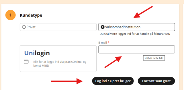 Opret bruger praxis.dk 2