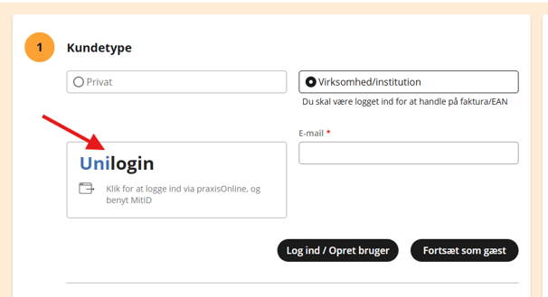 Opret bruger praxis.dk Unilogin