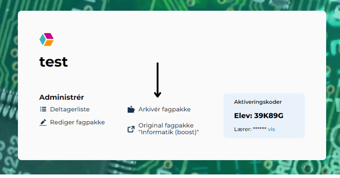 Arkiver fagpakke med pil