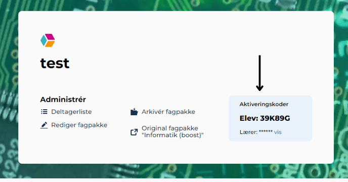 elevkode med pil