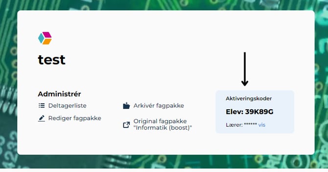 elevkode med pil