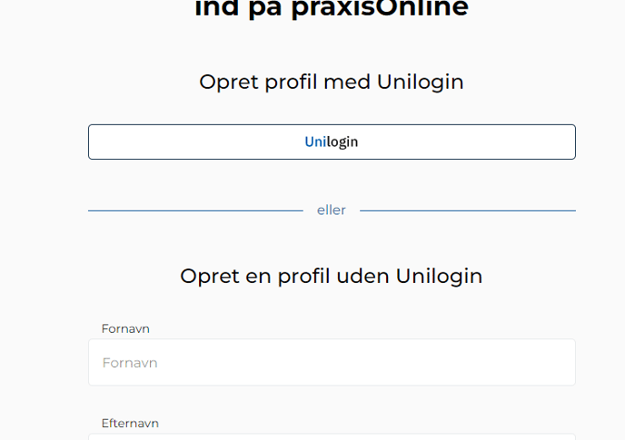 Opret uden unilogin