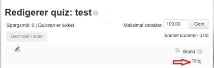 PRA - SUP - oprette quiz på baggrund af spørgsmål i bank 2